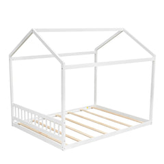 Bellemave® Queen Size Wooden House Bed with Headboard - Bellemave