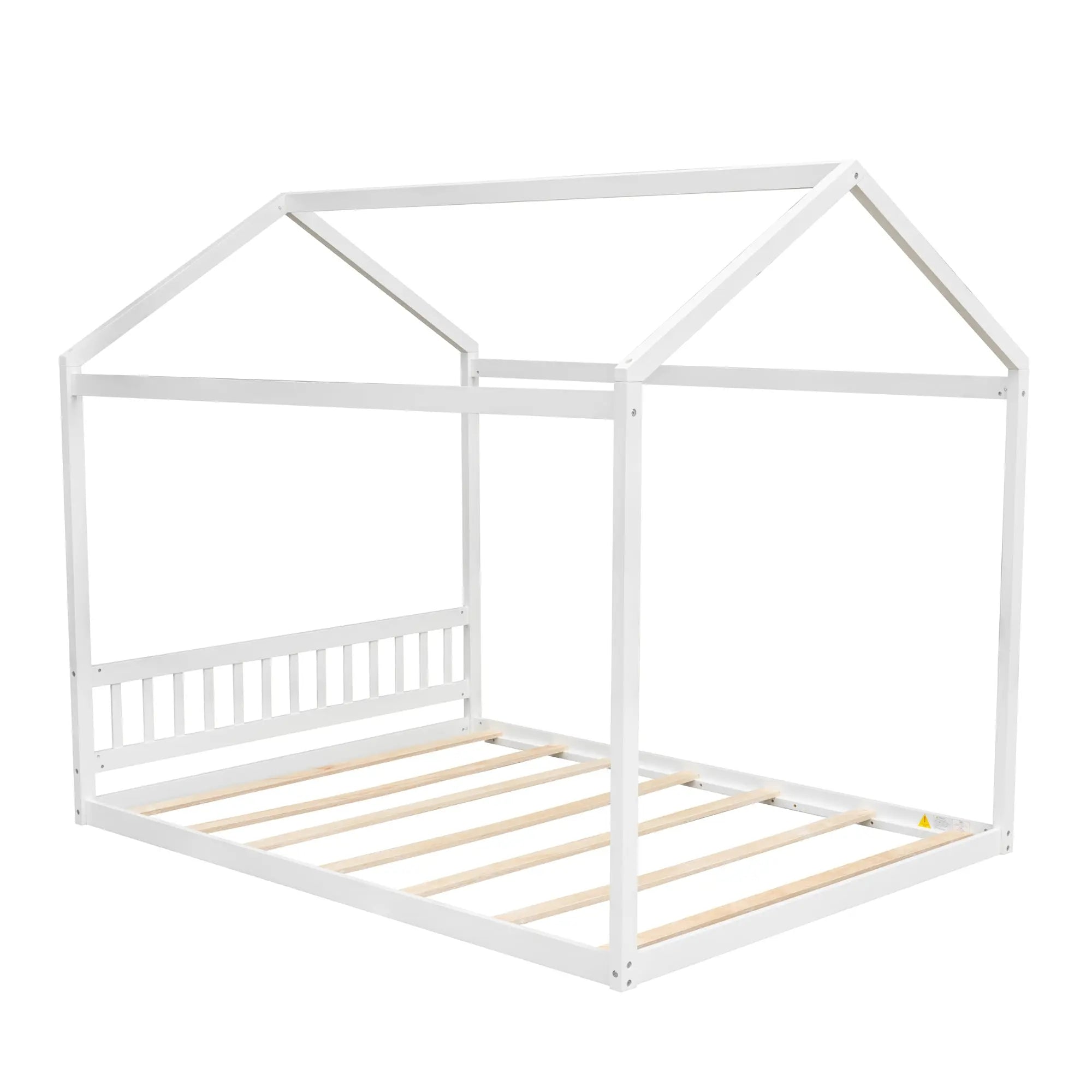 Bellemave® Queen Size Wooden House Bed with Headboard - Bellemave