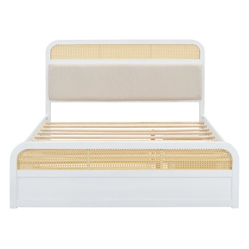 Bellemave® Queen size Wooden Platform Bed with Trundle and 2 Drawers - Bellemave