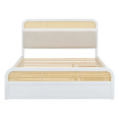 Bellemave® Queen size Wooden Platform Bed with Trundle and 2 Drawers - Bellemave