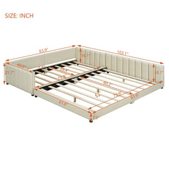 Bellemave® Queen & Twin XL Upholstered Platform Bed, Mother & Child Bed - Bellemave