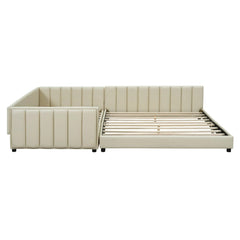 Bellemave® Queen & Twin XL Upholstered Platform Bed, Mother & Child Bed - Bellemave