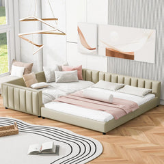 Bellemave® Queen & Twin XL Upholstered Platform Bed, Mother & Child Bed - Bellemave