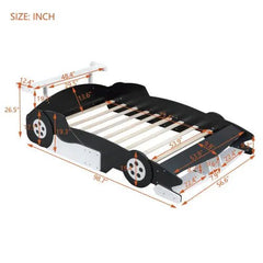 Bellemave® Race Car - Shaped Platform Bed with Wheels - Bellemave