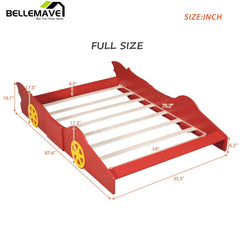Bellemave® Race Car - Shaped Platform Bed with Wheels - Bellemave