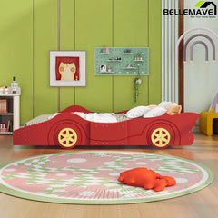 Bellemave® Race Car - Shaped Platform Bed with Wheels - Bellemave