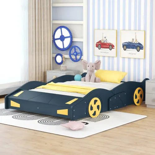 Bellemave® Race Car - Shaped Platform Bed with Wheels and Storage - Bellemave