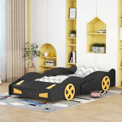 Bellemave® Race Car - Shaped Platform Bed with Wheels and Storage - Bellemave