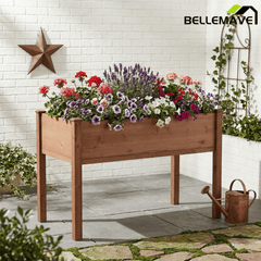 Bellemave® Raised Garden Bed with Legs, Outdoor Wood Elevated Planter Box - Bellemave