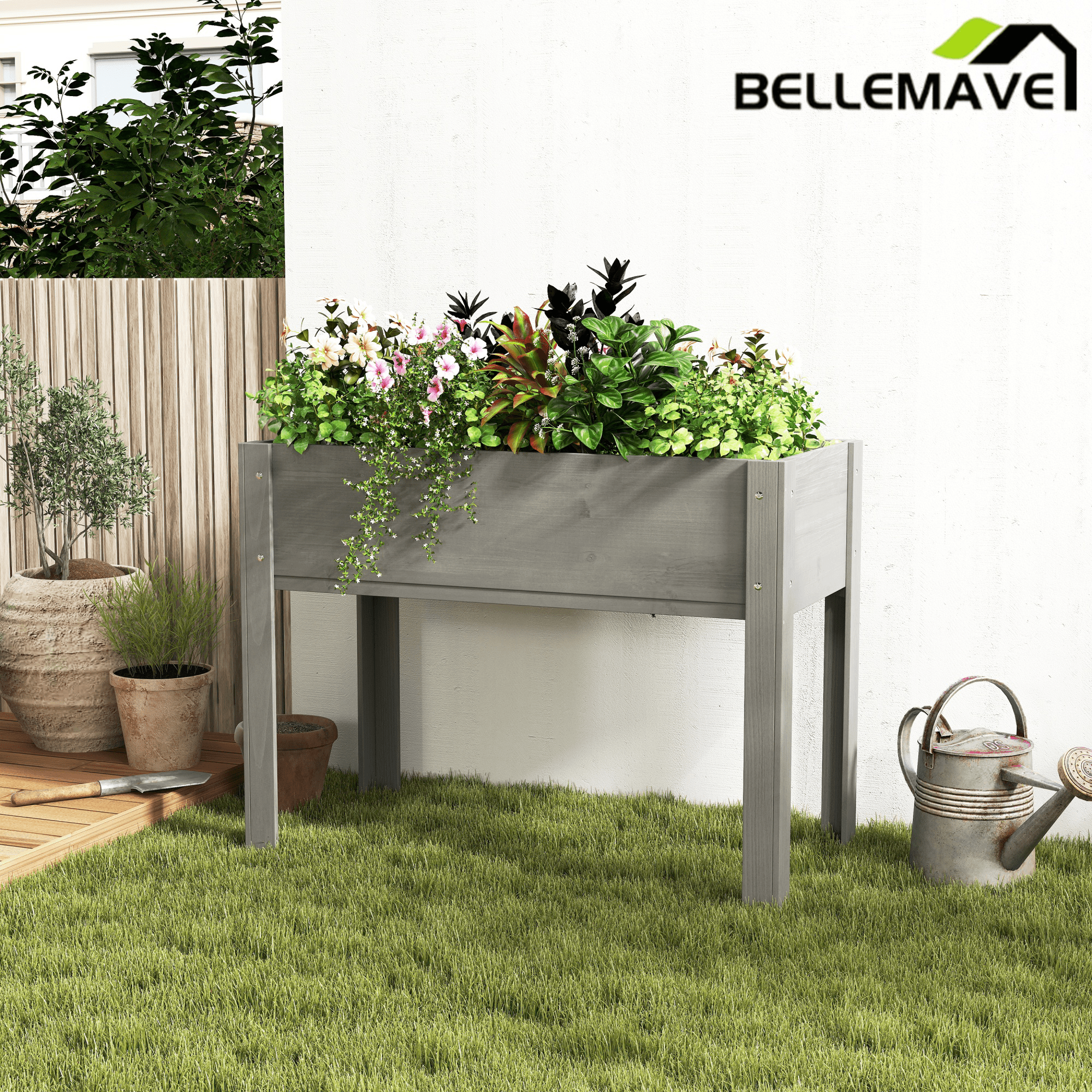 Bellemave® Raised Garden Bed with Legs, Outdoor Wood Elevated Planter Box - Bellemave