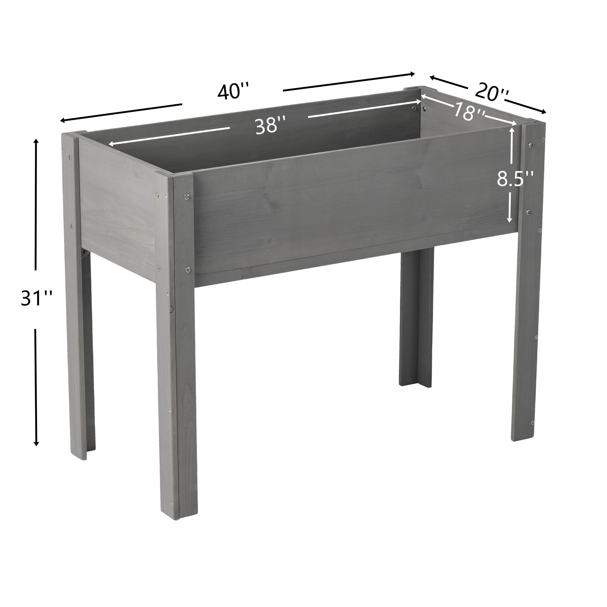 Bellemave® Raised Garden Bed with Legs, Outdoor Wood Elevated Planter Box - Bellemave