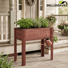 Bellemave® Raised Garden Bed with Legs, Outdoor Wood Elevated Planter Box - Bellemave