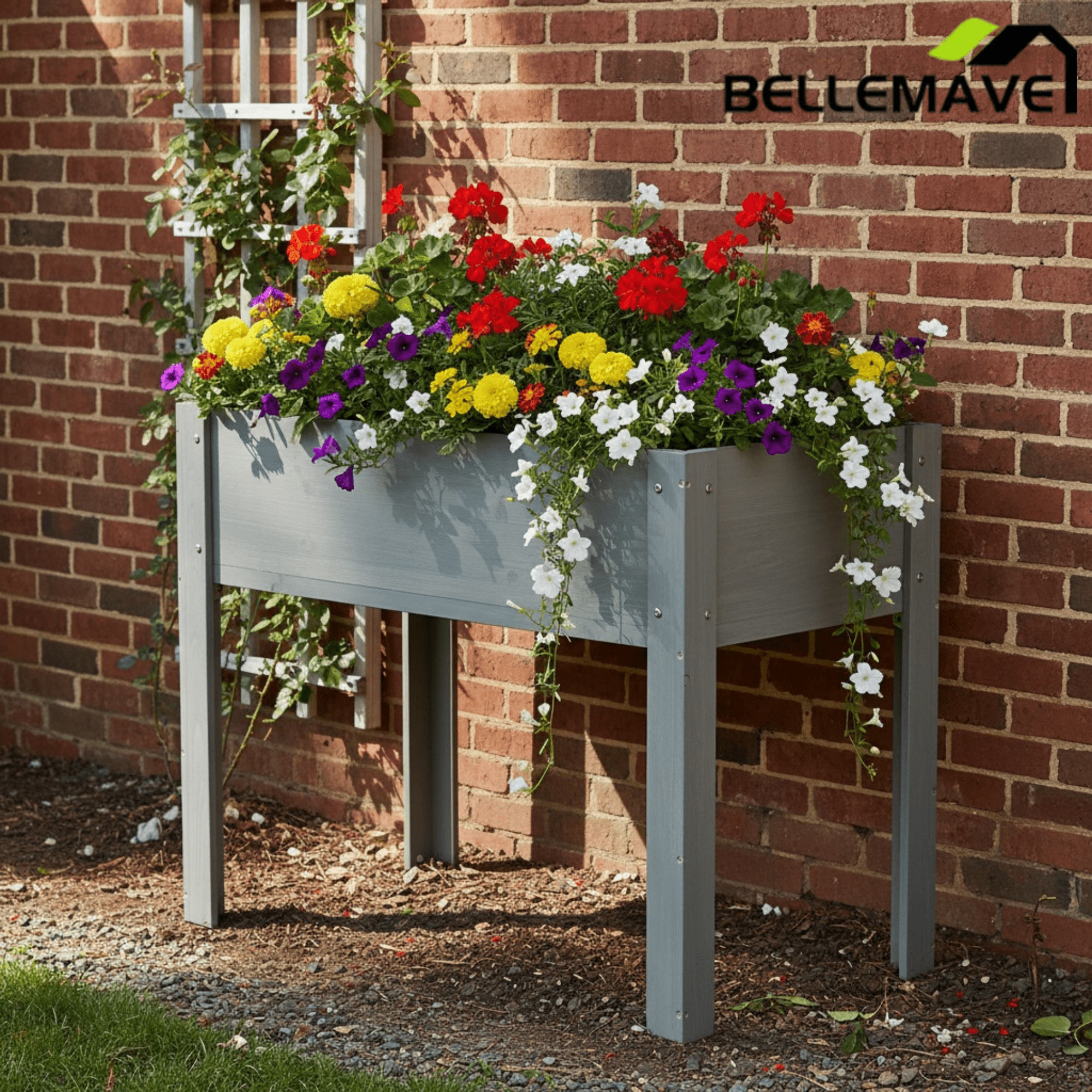 Bellemave® Raised Garden Bed with Legs, Outdoor Wood Elevated Planter Box - Bellemave