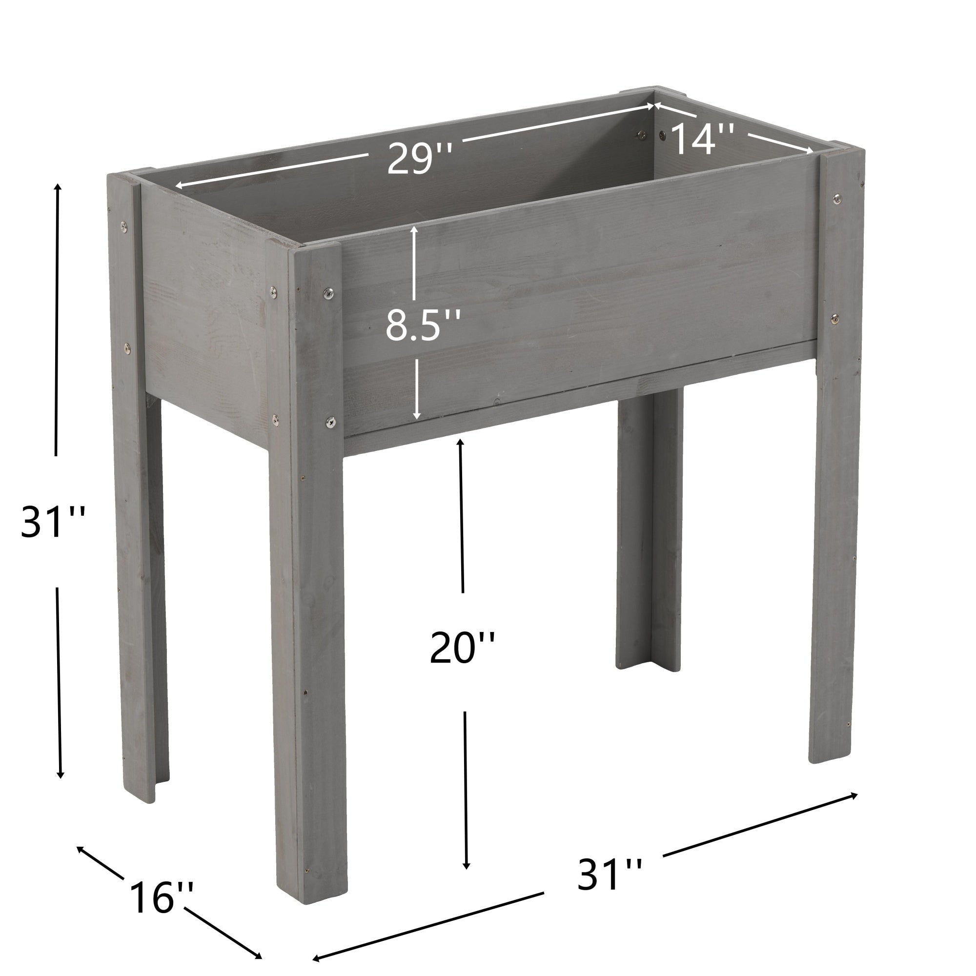 Bellemave® Raised Garden Bed with Legs, Outdoor Wood Elevated Planter Box - Bellemave