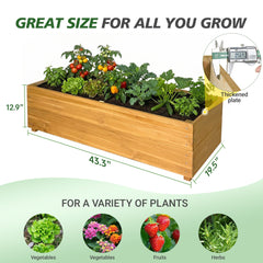 Bellemave® Raised Garden Bed with Liner, Solid Fir Wood Outdoor Planter Box,Natural - Bellemave
