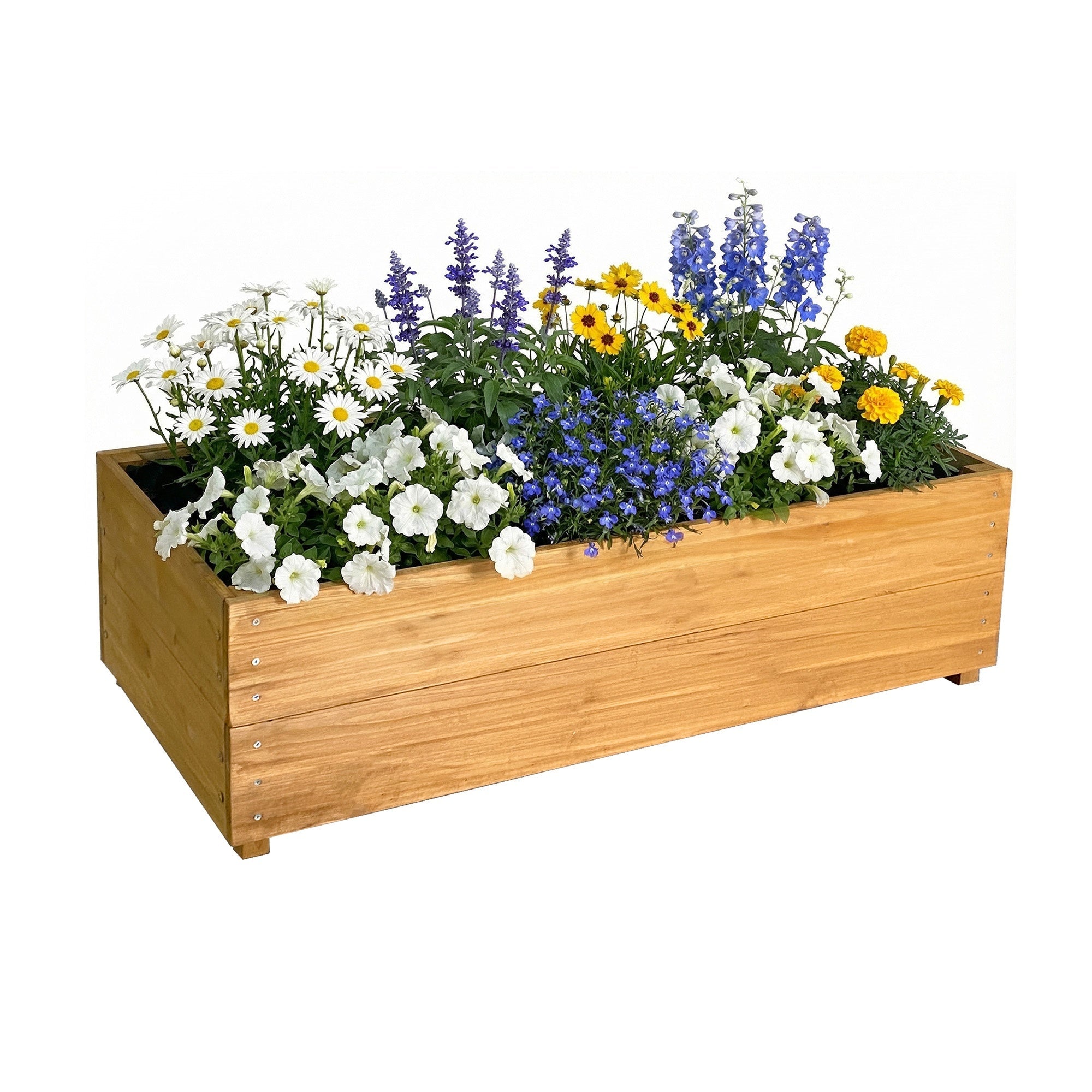Bellemave® Raised Garden Bed with Liner, Solid Fir Wood Outdoor Planter Box,Natural - Bellemave
