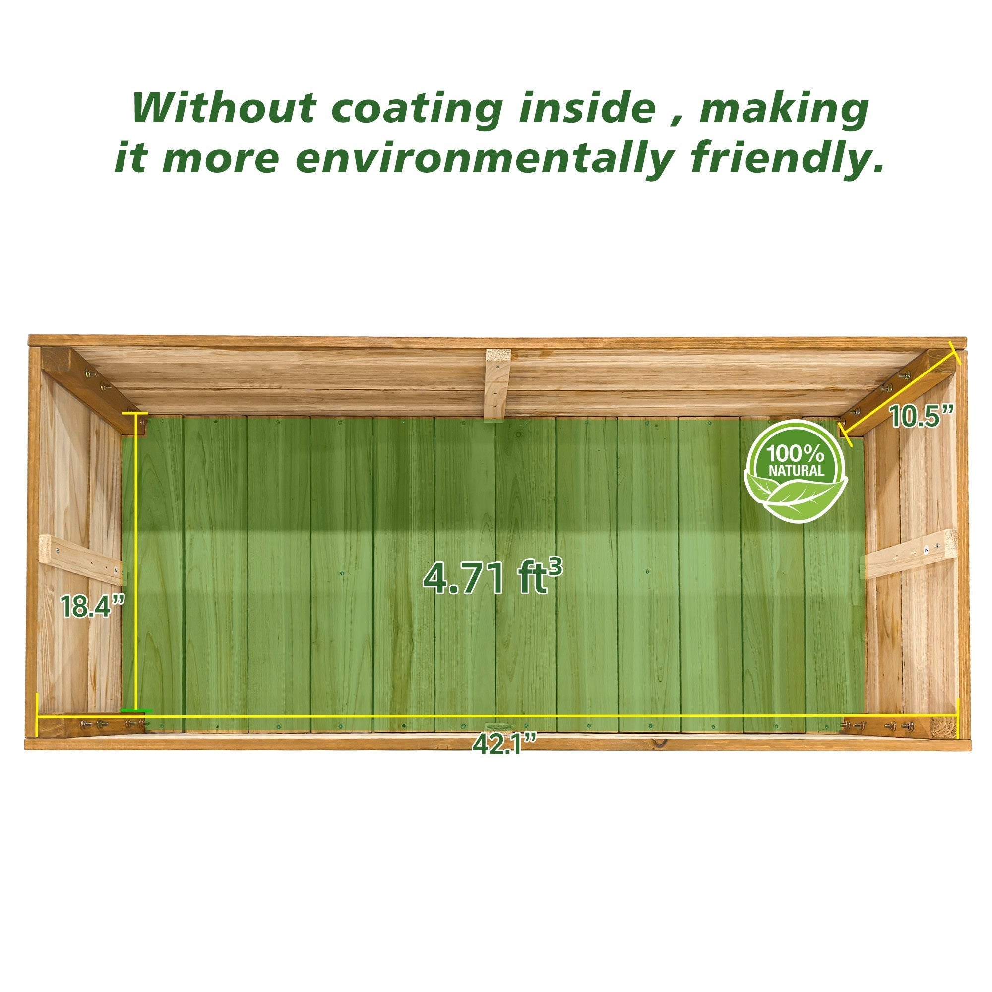Bellemave® Raised Garden Bed with Liner, Solid Fir Wood Outdoor Planter Box,Natural - Bellemave