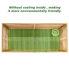 Bellemave® Raised Garden Bed with Liner, Solid Fir Wood Outdoor Planter Box,Natural - Bellemave