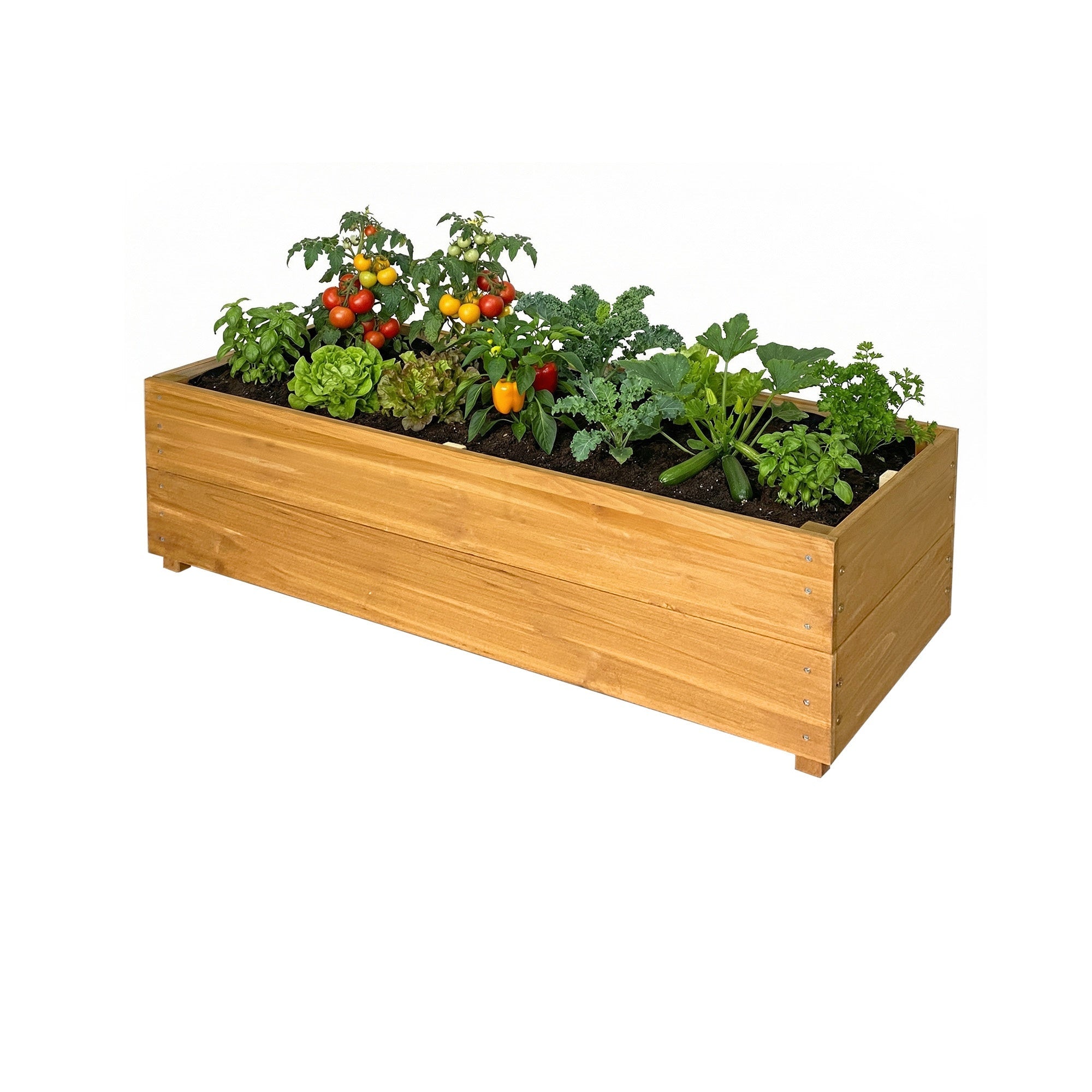 Bellemave® Raised Garden Bed with Liner, Solid Fir Wood Outdoor Planter Box,Natural - Bellemave