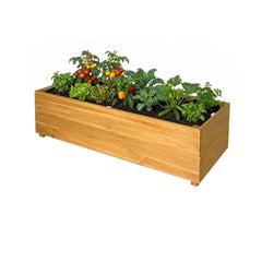 Bellemave® Raised Garden Bed with Liner, Solid Fir Wood Outdoor Planter Box,Natural - Bellemave