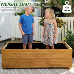 Bellemave® Raised Garden Bed with Liner, Solid Fir Wood Outdoor Planter Box,Natural - Bellemave