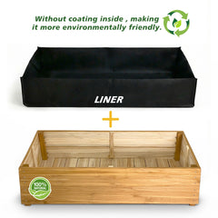 Bellemave® Raised Garden Bed with Liner, Solid Fir Wood Outdoor Planter Box,Natural - Bellemave