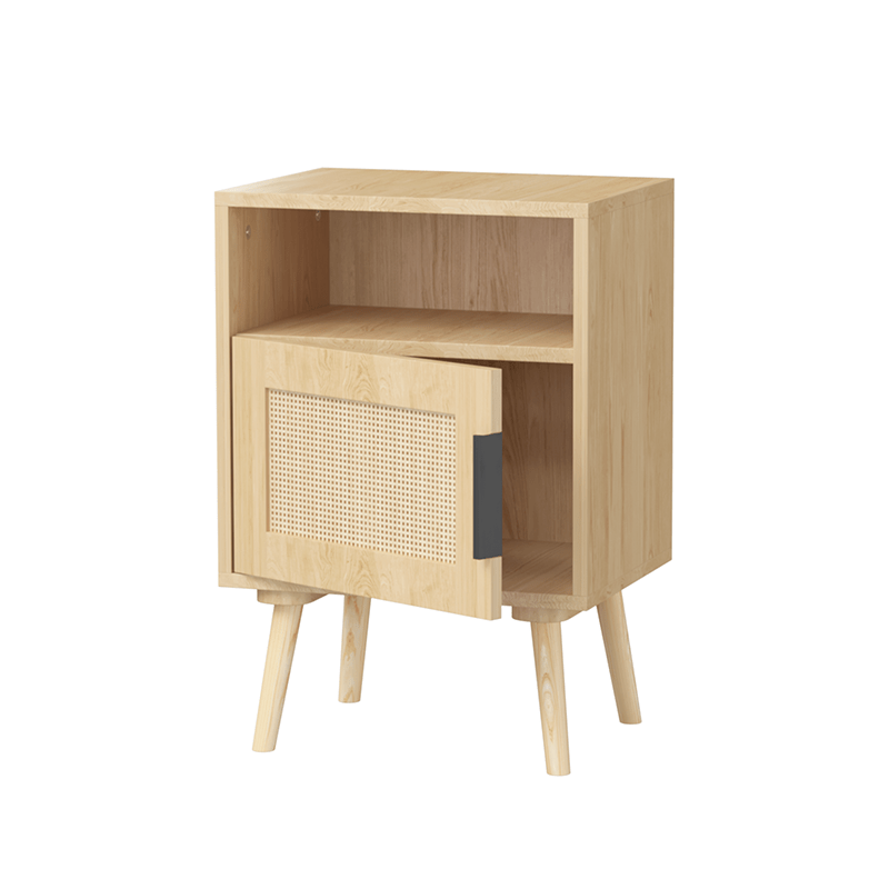 Bellemave® Rattan Nightstand with Door Open Shelf - Bellemave