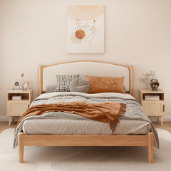 Bellemave® Rattan Nightstand with Door Open Shelf - Bellemave