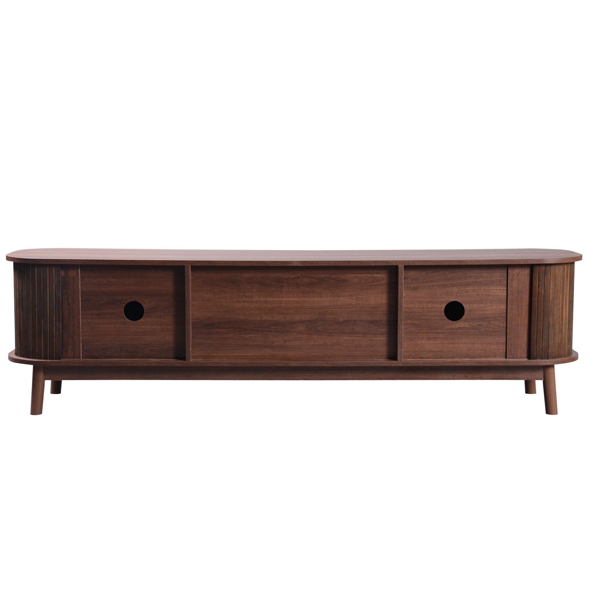 Bellemave® Rattan TV Stand with Solid Wood Legs for TVs up to 75'' - Bellemave