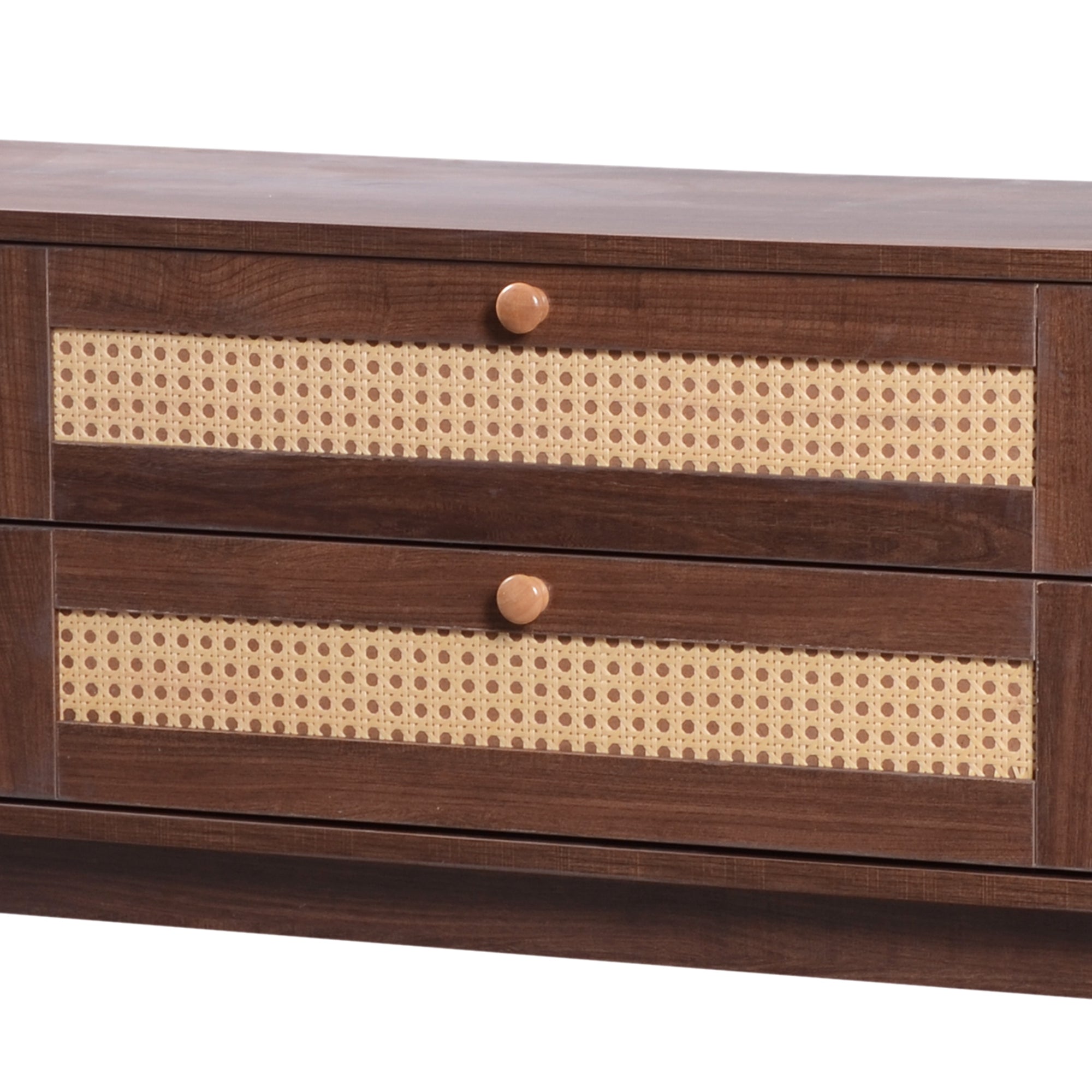 Bellemave® Rattan TV Stand with Solid Wood Legs for TVs up to 75'' - Bellemave