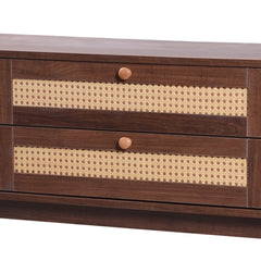 Bellemave® Rattan TV Stand with Solid Wood Legs for TVs up to 75'' - Bellemave