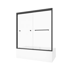 Bellemave® Reversible Installation Double Bypass Sliding Shower Door,Aluminium Alloy Frame,1/4"(6MM) Tempered Glass With Nano Explosion - proof Membrance,Easy Installation - Bellemave