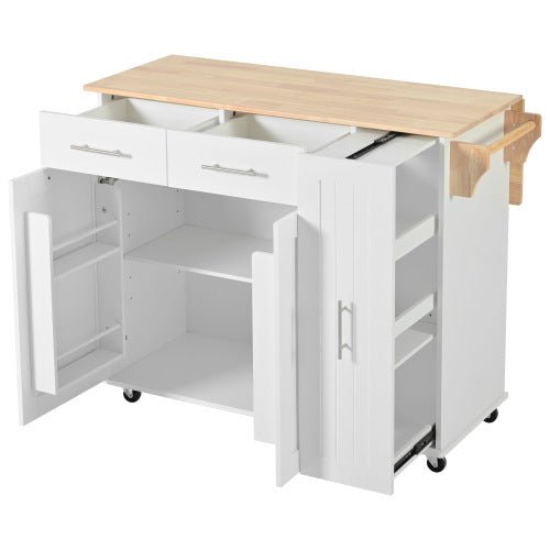 Bellemave® Rolling Kitchen Cart on Wheels with Internal Storage Rack,Towel Rack and Drop Leaf, 2 Drawers and 3 Tier Pull Out Cabinet Organizer - Bellemave