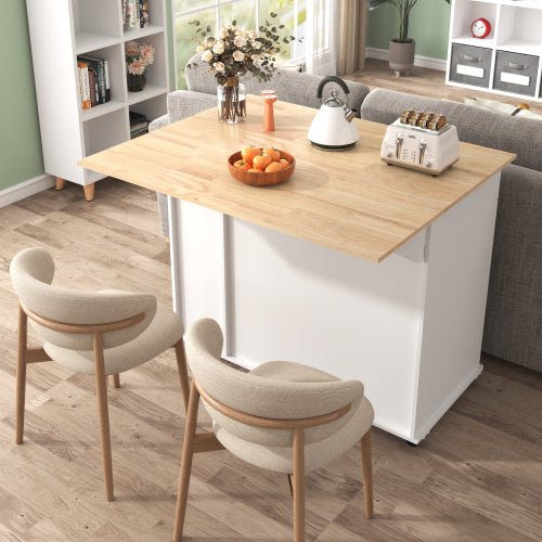 Bellemave® Rolling Kitchen Cart on Wheels with Internal Storage Rack,Towel Rack and Drop Leaf, 2 Drawers and 3 Tier Pull Out Cabinet Organizer - Bellemave