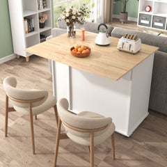 Bellemave® Rolling Kitchen Cart on Wheels with Internal Storage Rack,Towel Rack and Drop Leaf, 2 Drawers and 3 Tier Pull Out Cabinet Organizer - Bellemave