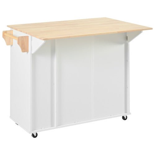 Bellemave® Rolling Kitchen Cart on Wheels with Internal Storage Rack,Towel Rack and Drop Leaf, 2 Drawers and 3 Tier Pull Out Cabinet Organizer - Bellemave