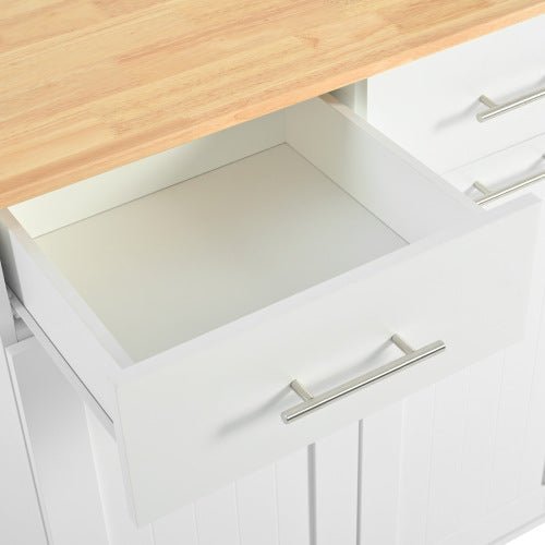 Bellemave® Rolling Kitchen Cart on Wheels with Internal Storage Rack,Towel Rack and Drop Leaf, 2 Drawers and 3 Tier Pull Out Cabinet Organizer - Bellemave