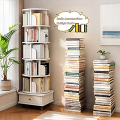 Bellemave® Rotating Bookshelf, 360¡ã Display Round Stackable Spinning Bookshelf, Revolving Round Book Shelf, Space - Saving - Bellemave