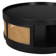 Bellemave® Round Cane Coffee Table with PE Rattan Side - Bellemave