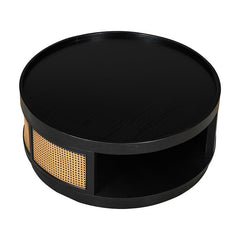 Bellemave® Round Cane Coffee Table with PE Rattan Side - Bellemave