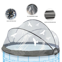 Bellemave® Round Multifunctional All Weather Cover Pool Dome Enclosure for Outdoor Pools, Compatible w/Clean & Warm Water Frame Pools - Bellemave
