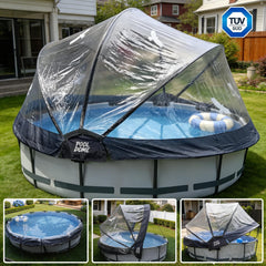 Bellemave® Round Multifunctional All Weather Cover Pool Dome Enclosure for Outdoor Pools, Compatible w/Clean & Warm Water Frame Pools - Bellemave