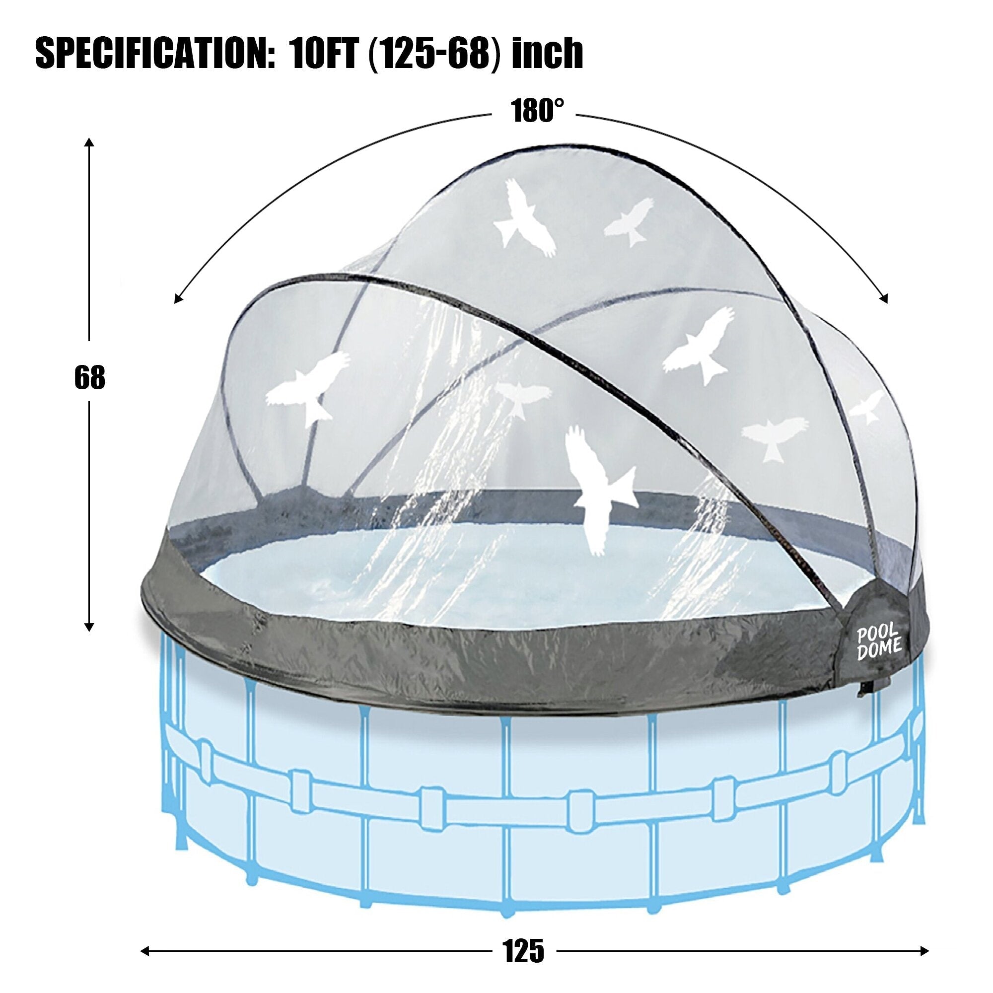 Bellemave® Round Multifunctional All Weather Cover Pool Dome Enclosure for Outdoor Pools, Compatible w/Clean & Warm Water Frame Pools - Bellemave