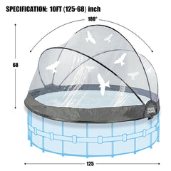 Bellemave® Round Multifunctional All Weather Cover Pool Dome Enclosure for Outdoor Pools, Compatible w/Clean & Warm Water Frame Pools - Bellemave