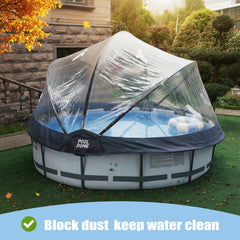 Bellemave® Round Multifunctional All Weather Cover Pool Dome Enclosure for Outdoor Pools, Compatible w/Clean & Warm Water Frame Pools - Bellemave