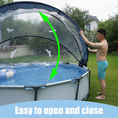 Bellemave® Round Multifunctional All Weather Cover Pool Dome Enclosure for Outdoor Pools, Compatible w/Clean & Warm Water Frame Pools - Bellemave