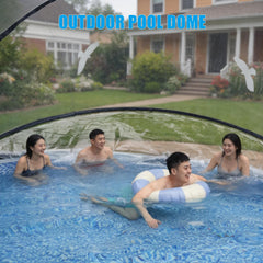 Bellemave® Round Multifunctional All Weather Cover Pool Dome Enclosure for Outdoor Pools, Compatible w/Clean & Warm Water Frame Pools - Bellemave