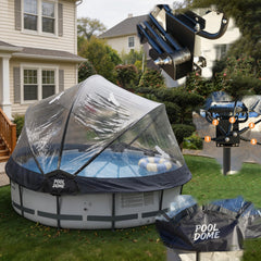 Bellemave® Round Multifunctional All Weather Cover Pool Dome Enclosure for Outdoor Pools, Compatible w/Clean & Warm Water Frame Pools - Bellemave