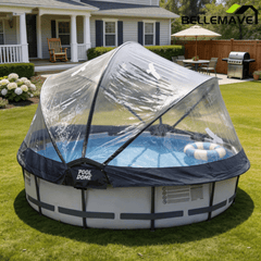 Bellemave® Round Multifunctional All Weather Cover Pool Dome Enclosure for Outdoor Pools, Compatible w/Clean & Warm Water Frame Pools - Bellemave