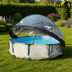 Bellemave® Round Multifunctional All Weather Cover Pool Dome Enclosure for Outdoor Pools, Compatible w/Clean & Warm Water Frame Pools - Bellemave